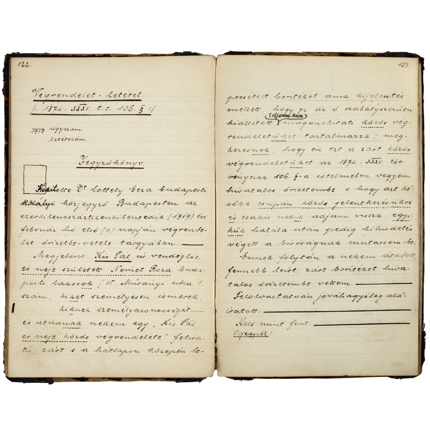 Kézzel írott iratmintára, az úgynevezett „kisokos”