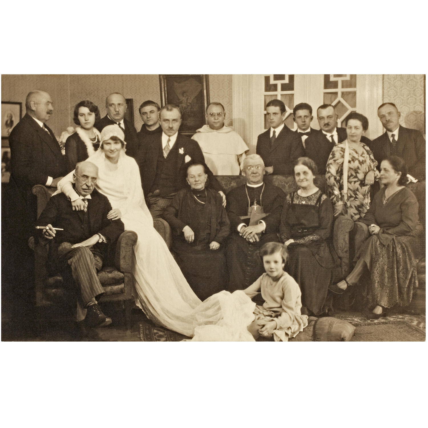 Fekete László esküvői csoportképe 1930